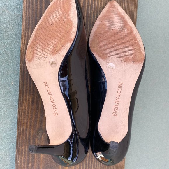 Enzo Angiolini Black Patent Leather Pumps Sz 9M - Picture 4 of 7